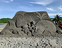 Cijin Black Sand Festival title sculpture