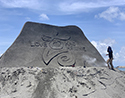 Cijin Black Sand Festival title sculpture